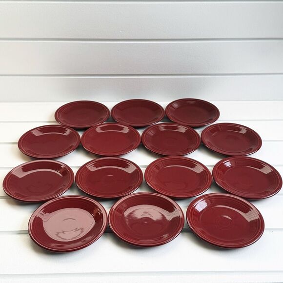 Fiestaware Lot of 14 Cinnabar 7.25" Classic Rim Salad Plates - Picture 4 of 14